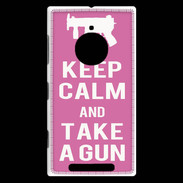 Coque Nokia Lumia 830 Keep Calm Take a gun Rose
