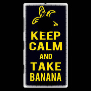 Coque Nokia Lumia 830 Keep Calm Take Banana Noir