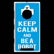 Coque Nokia Lumia 830 Keep Calm Be a Robot Cyan