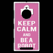 Coque Nokia Lumia 830 Keep Calm Be a Robot Rose