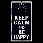 Coque Nokia Lumia 830 Keep Calm Be Happy Noir