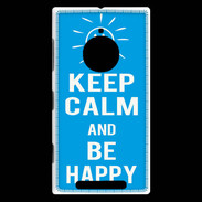 Coque Nokia Lumia 830 Keep Calm Be Happy Cyan