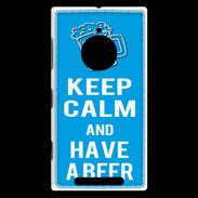 Coque Nokia Lumia 830 Keep Calm Have a beer Cyan