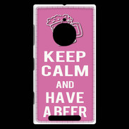 Coque Nokia Lumia 830 Keep Calm Have a beer Rose