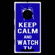 Coque Nokia Lumia 830 Keep Calm Watch TV Bleu