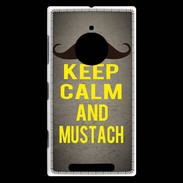 Coque Nokia Lumia 830 Keep Calm and Mustach Gris