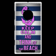 Coque Nokia Lumia 830 Keep Calm and Think Beach Bleu
