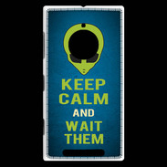 Coque Nokia Lumia 830 Keep Calm and Wait Alien Bleu