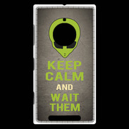 Coque Nokia Lumia 830 Keep Calm and Wait Alien Gris
