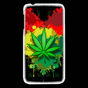 Coque HTC Desire 510 Feuille de cannabis et cœur Rasta