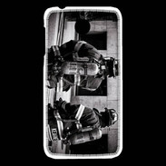 Coque HTC Desire 510 Pompiers en noir et blanc