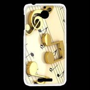Coque HTC Desire 510 Portée de notes en or