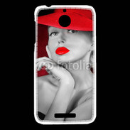 Coque HTC Desire 510 Femme élégante en noire et rouge 15