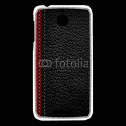 Coque HTC Desire 510 Effet cuir noir et rouge