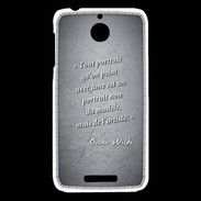 Coque HTC Desire 510 Portrait Ame Noir Citation Oscar Wilde