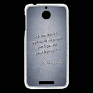 Coque HTC Desire 510 Démocratie Bleu Citation Oscar Wilde