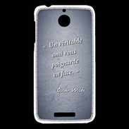Coque HTC Desire 510 Ami poignardée Bleu Citation Oscar Wilde