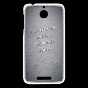 Coque HTC Desire 510 Ami poignardée Noir Citation Oscar Wilde
