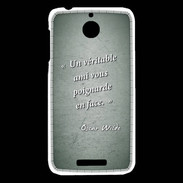 Coque HTC Desire 510 Ami poignardée Vert Citation Oscar Wilde