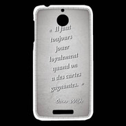 Coque HTC Desire 510 Cartes gagnantes Gris Citation Oscar Wilde