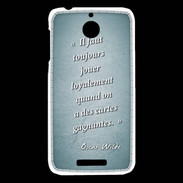 Coque HTC Desire 510 Cartes gagnantes Turquoise Citation Oscar Wilde