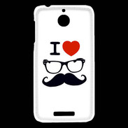 Coque HTC Desire 510 I love Lunette Moustache