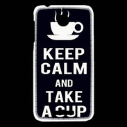 Coque HTC Desire 510 Keep Calm Take a cup Noir