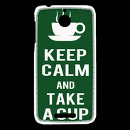 Coque HTC Desire 510 Keep Calm Take a cup Vert