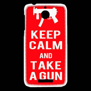 Coque HTC Desire 510 Keep Calm Take a gun Rouge