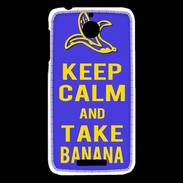 Coque HTC Desire 510 Keep Calm Take Banana Bleu