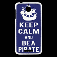 Coque HTC Desire 510 Keep Calm Be a Pirate Bleu
