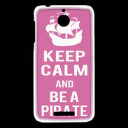 Coque HTC Desire 510 Keep Calm Be a Pirate Rose