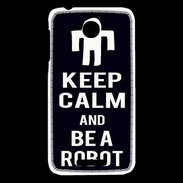 Coque HTC Desire 510 Keep Calm Be a Robot Noir