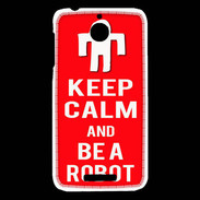Coque HTC Desire 510 Keep Calm Be a Robot Rouge