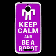 Coque HTC Desire 510 Keep Calm Be a Robot Violet