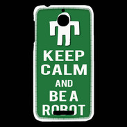 Coque HTC Desire 510 Keep Calm Be a Robot Vert
