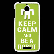 Coque HTC Desire 510 Keep Calm Be a Robot Vert pomme