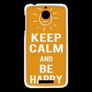 Coque HTC Desire 510 Keep Calm Be Happy Orange