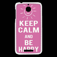 Coque HTC Desire 510 Keep Calm Be Happy Rose