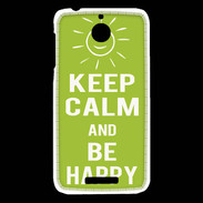Coque HTC Desire 510 Keep Calm Be Happy Vert pomme