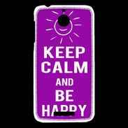Coque HTC Desire 510 Keep Calm Be Happy Violet