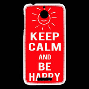 Coque HTC Desire 510 Keep Calm Be Happy Rouge