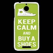 Coque HTC Desire 510 Keep Calm Buy Shoes Vert Pomme