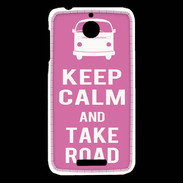 Coque HTC Desire 510 Keep Calm Take Road Rose