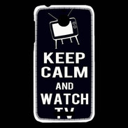 Coque HTC Desire 510 Keep Calm Watch TV Noir