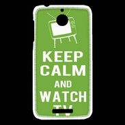Coque HTC Desire 510 Keep Calm Watch TV Vert