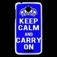 Coque HTC Desire 510 Keep Calm and Carry on Bleu