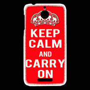 Coque HTC Desire 510 Keep Calm and Carry on Rouge