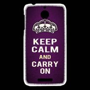 Coque HTC Desire 510 Keep Calm and Carry on Violet