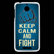 Coque HTC Desire 510 Keep Calm and Fight Bleu
